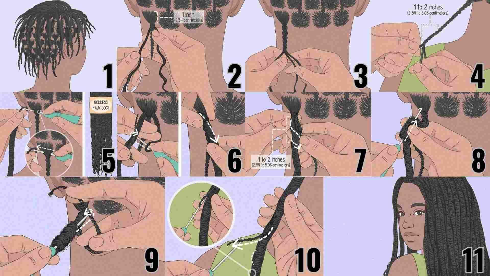 The process of creating Faux Locs