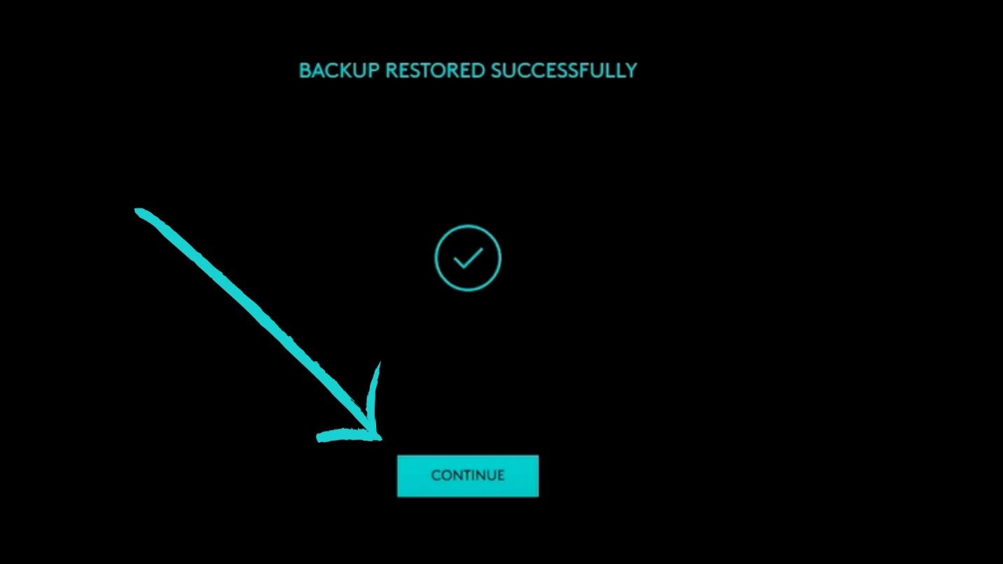 Now, you restore your backup successfully. Press “Continue”.
