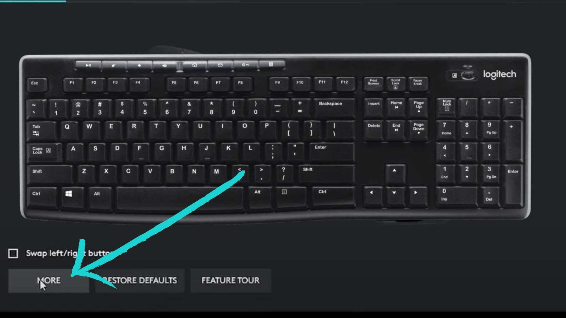 How can you Restore your Logitech keyboard Settings by using Logitech Options Software?