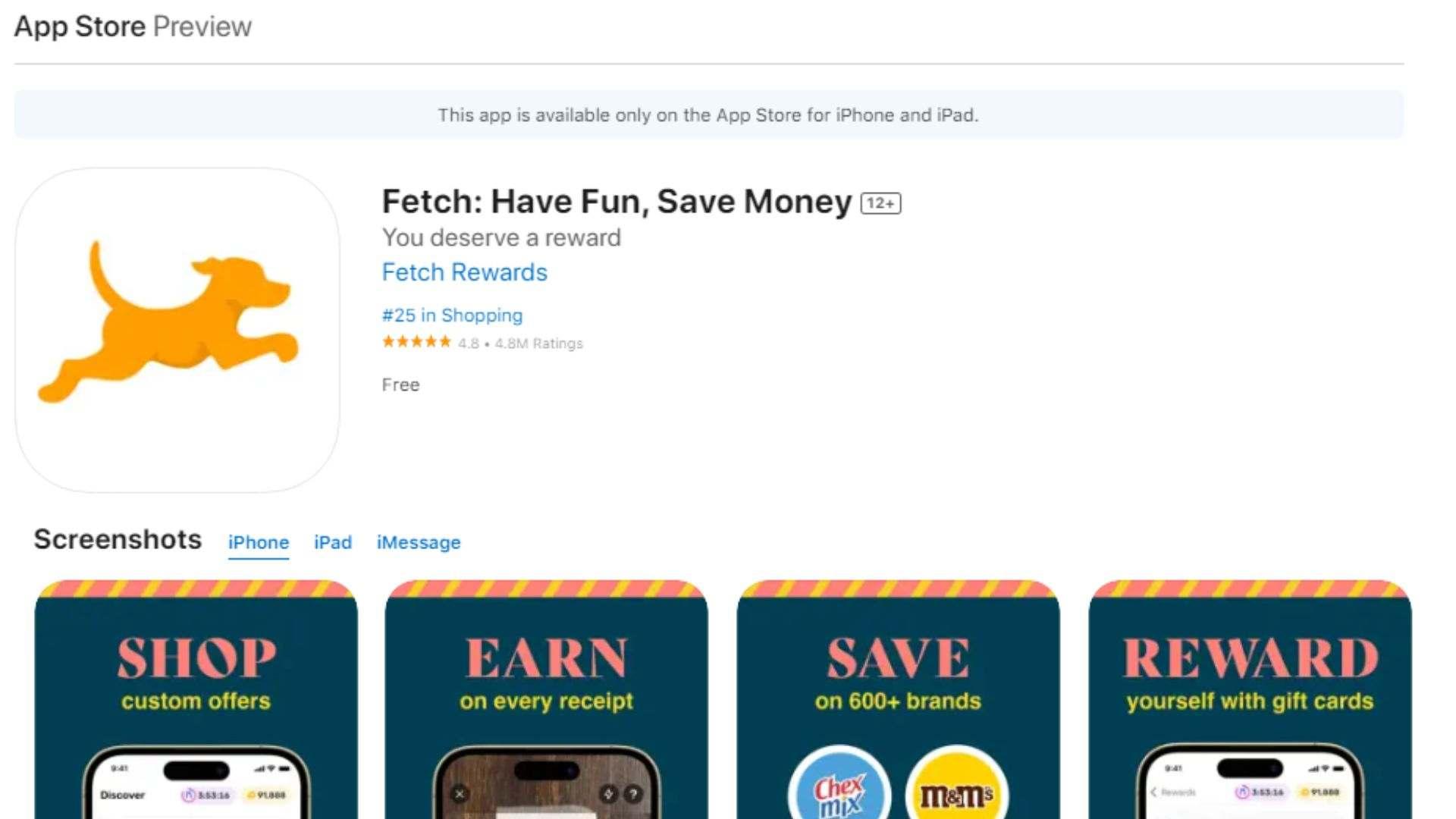 How to download the Fetch app on an iOS device?