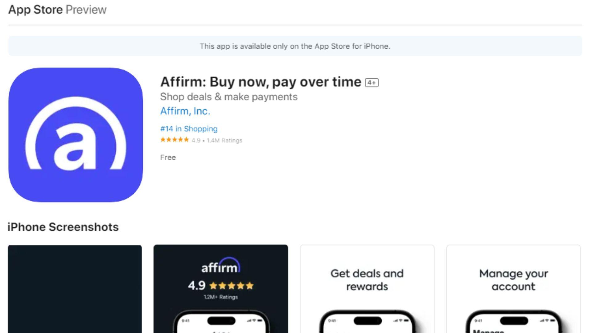 How to download the Affirm App on iOS?