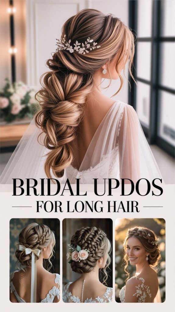 bridal updos for long hair