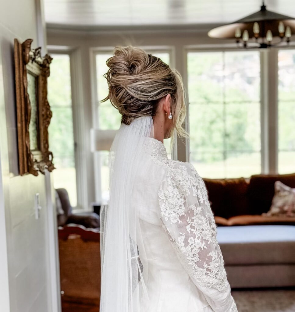 Bridal Updo with Veil