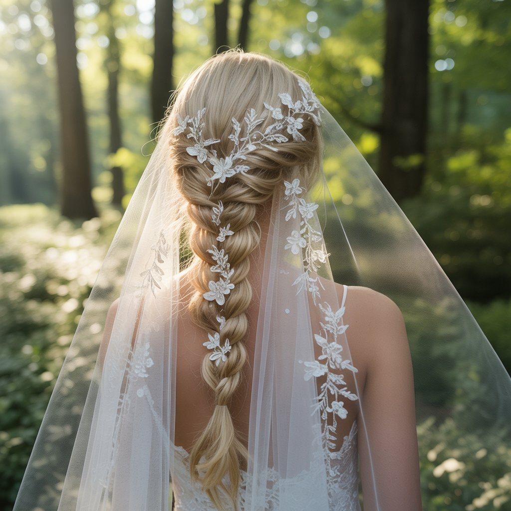 Bridal Hair Half Up with Veil