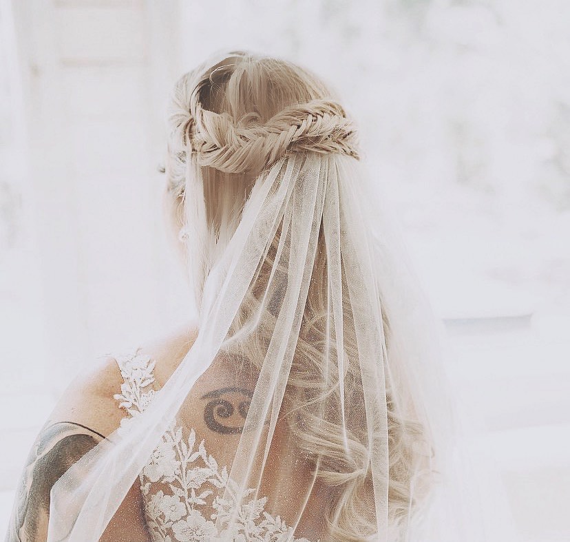 Bridal Updo with Veil