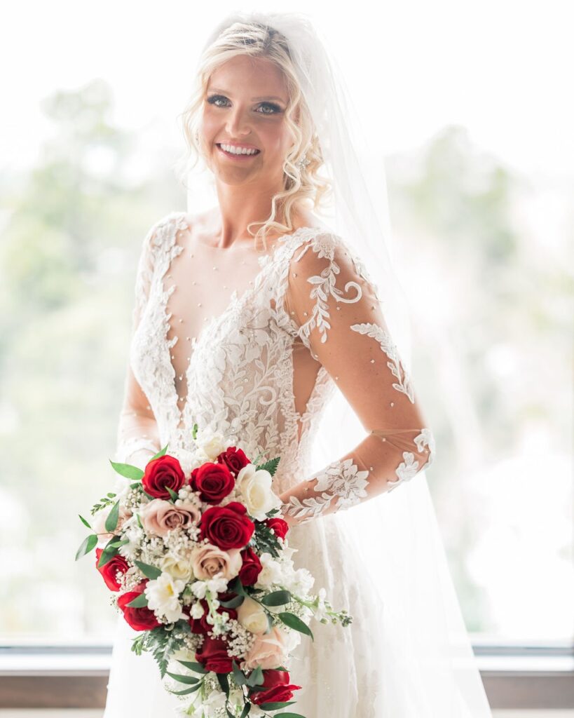 Bridal Updo with Veil