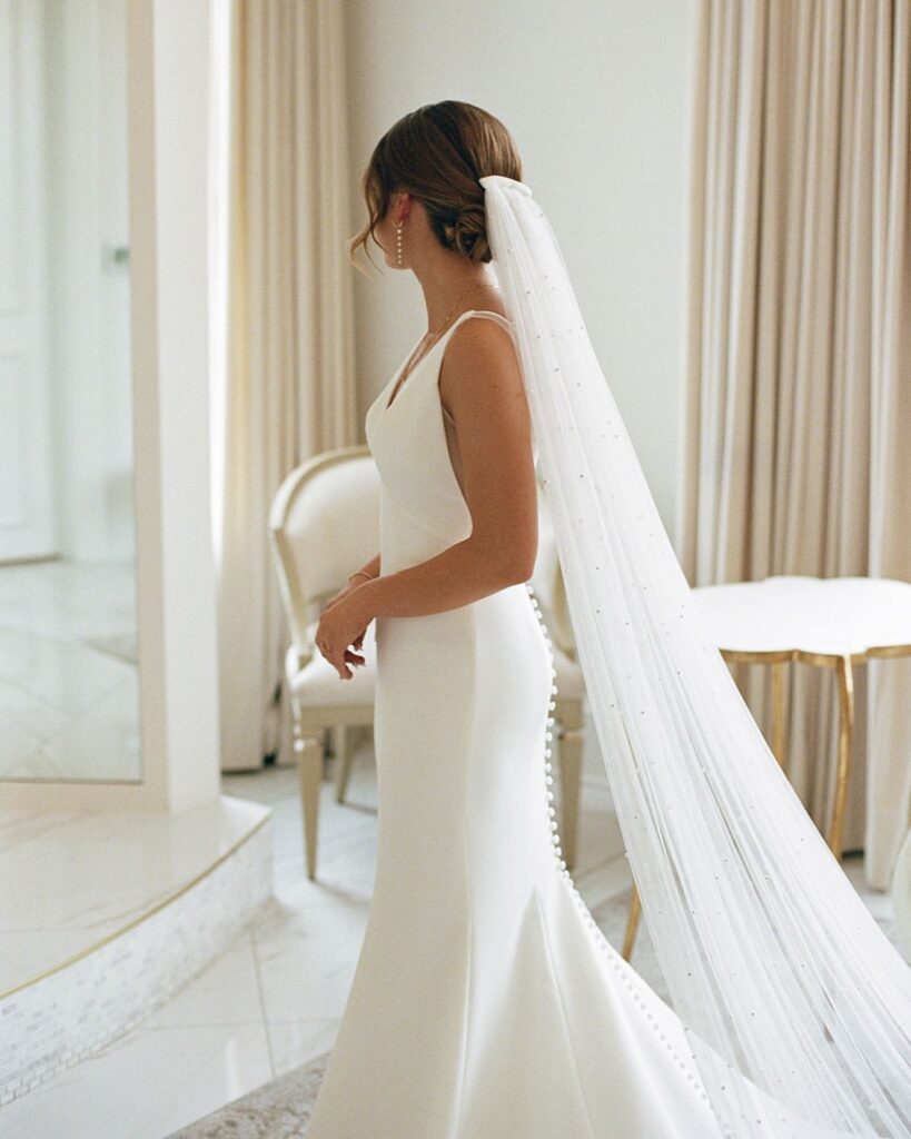 Bridal Updo with Veil