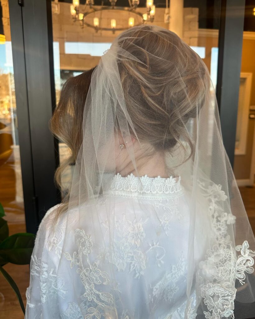 Bridal Updo with Veil