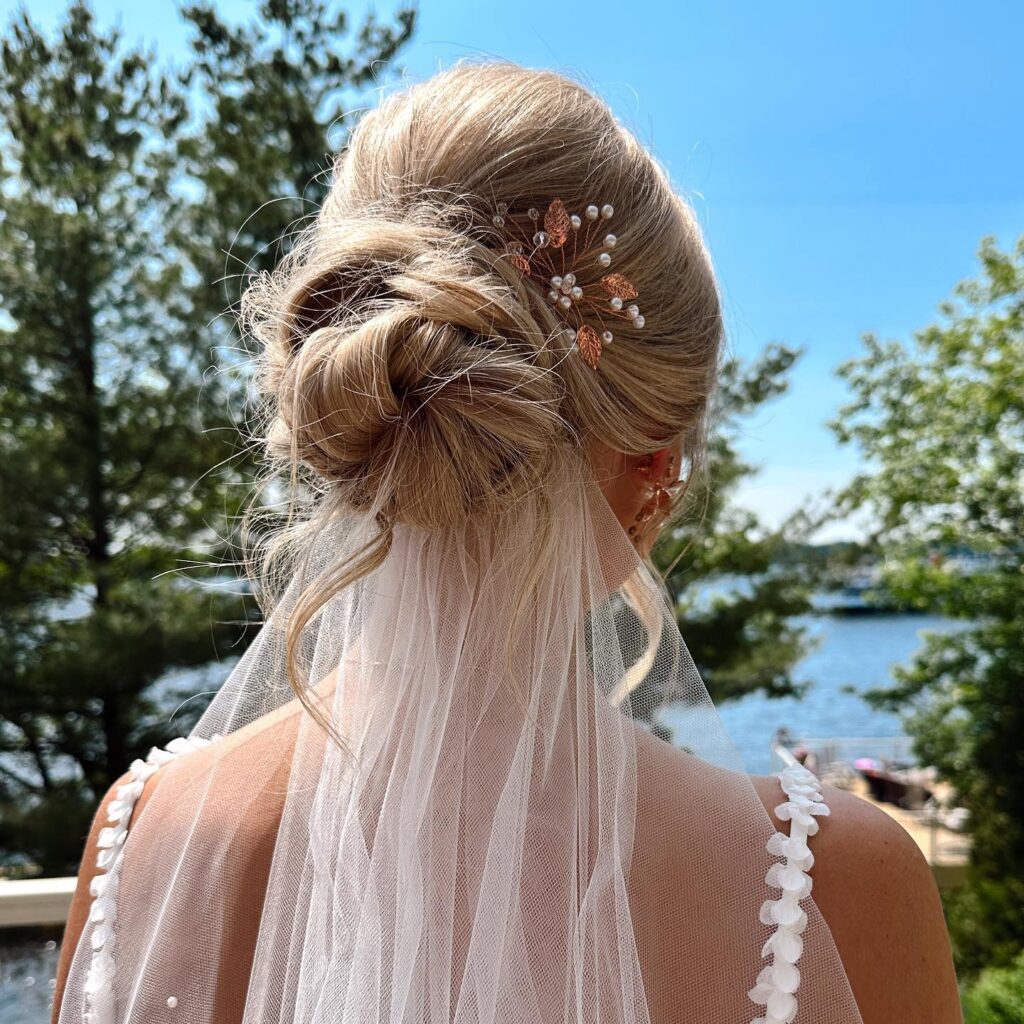 Bridal Updo with Veil