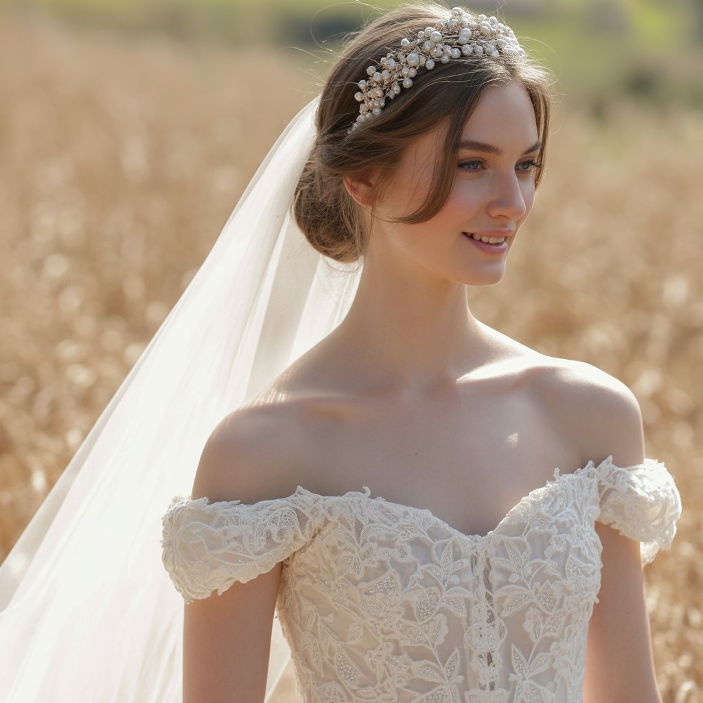 Bridal Hair Half Up with Veil