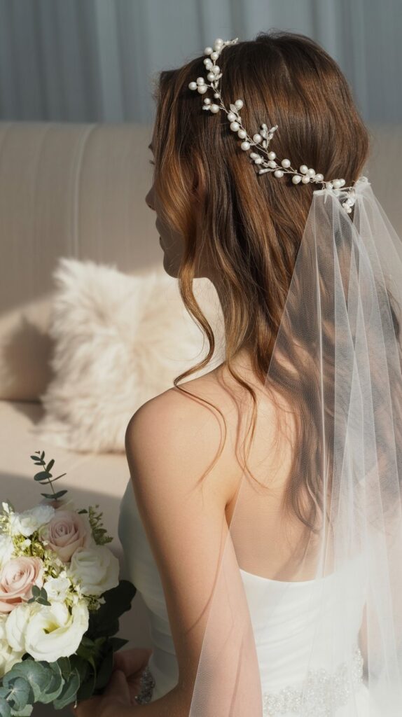 Bridal Hair Half Up with Veil